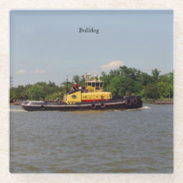 Bulldog glass coaster glazen onderzetter