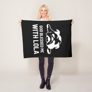 Bulldog God zegende me met Lola Fleece Deken