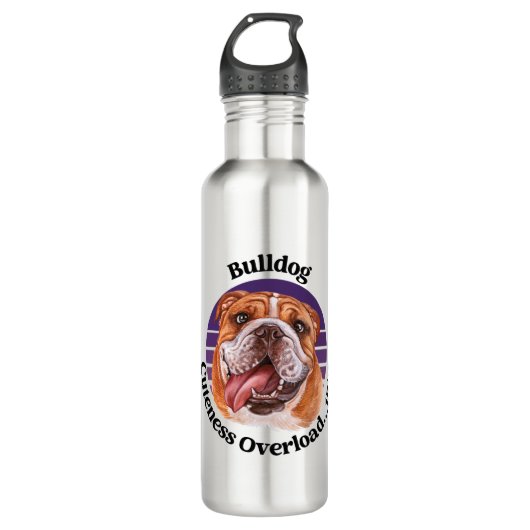 Bulldog grappige quote waterfles  (Voorkant)