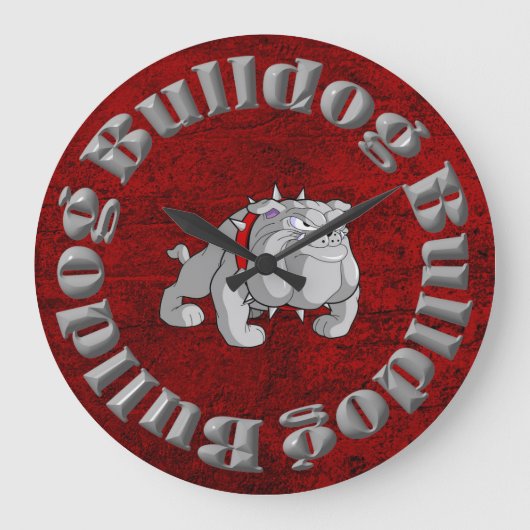 BULLDOG GRAY CARTOON CLOCK GROTE KLOK (Voorkant)