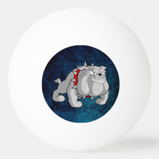 BULLDOG GREY CARTOON PING PONG BALL