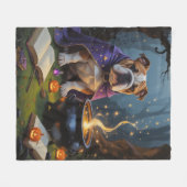 Bulldog grillige Halloween schilderij Fleece Deken (Voorkant (Horizontaal))