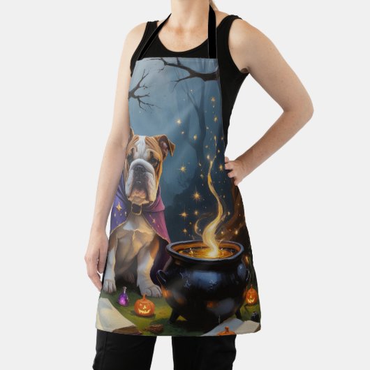 Bulldog grillige Halloween schilderij Schort (Insitu)