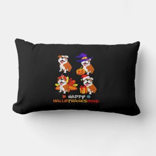 Bulldog Halloween en Merry KerstHappy Hallot Kussen
