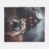 Bulldog Halloween eng Fleece Deken (Voorkant (Horizontaal))