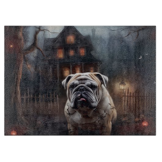 Bulldog Halloween eng Snijplank (Voorkant)
