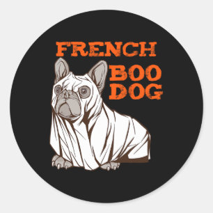 Bulldog Halloween Fun Halloween kostuum Boo Dog Ronde Sticker