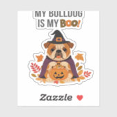Bulldog Halloween Kostuum Mijn Bulldog is mijn Boo Sticker (Vel)