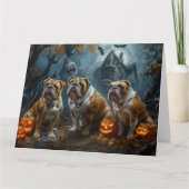 Bulldog Halloween Nacht Doggy Delight Kaart (Voorkant)