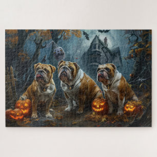 Bulldog Halloween Nacht Doggy Delight Legpuzzel