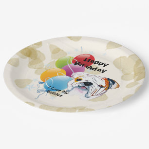 Bulldog Happy Birthday Decor Papieren Bordje