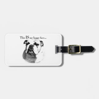 Bulldog Happy Face Bagagelabel