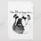 Bulldog Happy Face Briefpapier (Voorkant / Achterkant)