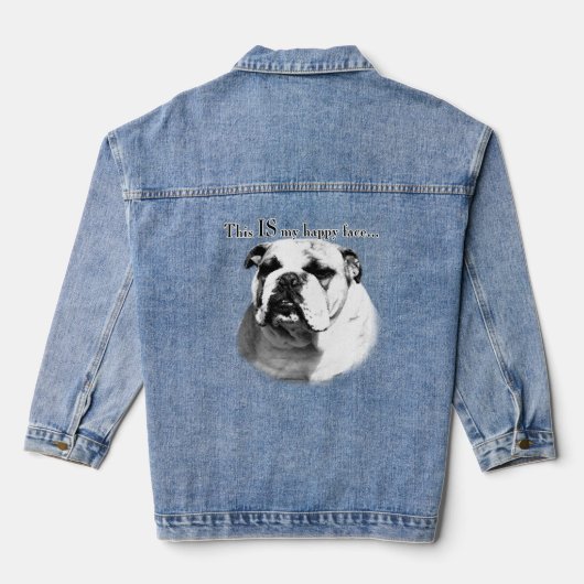 Bulldog Happy Face Denim Jacket (Verso)