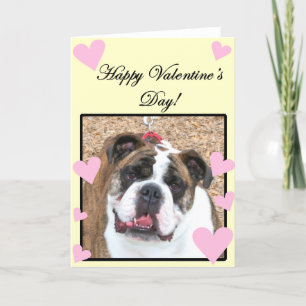 Bulldog Happy Valentine's Day Wenskaart Feestdagen Kaart