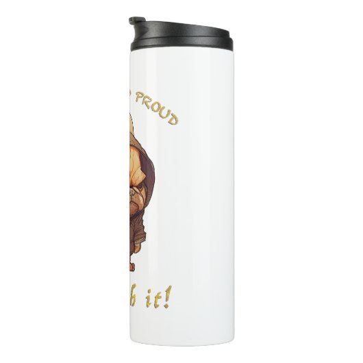 bulldog hardnekkig omgaan met het schattig Schatti Thermosbeker (Geroteerd rechts)