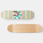 Bulldog; Heldere regenboogstrepen Skateboard (Horizontaal)