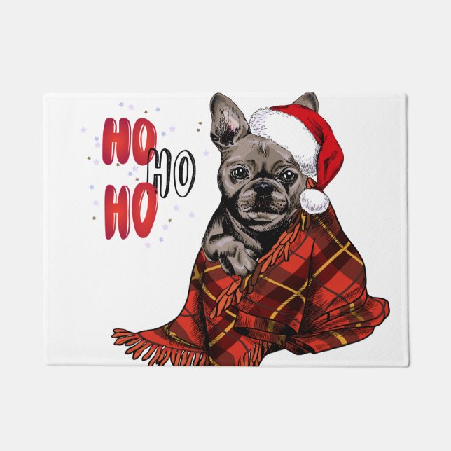 Bulldog Ho Ho Ho Doormat Deurmat (Voorkant)