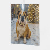 Bulldog Holiday Glas Ornament (Voorkant links)