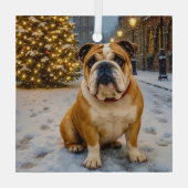 Bulldog Holiday Glas Ornament (Achterkant)