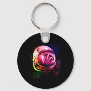 Bulldog hond astronaut ruimtevaarders sleutelhanger