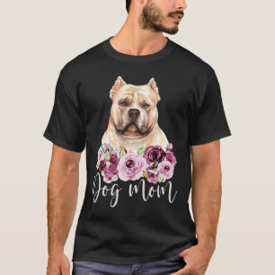 Bulldog hond mam bloemenpestkop mama t-shirt