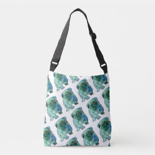 Bulldog hond over-Print crossbody tas