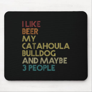 Bulldog Hondeneigenaar Bierliefhebber Quote Retro Muismat