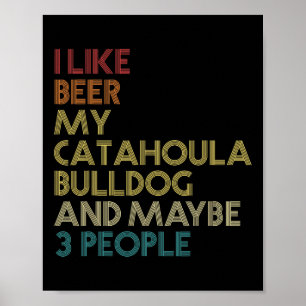 Bulldog Hondeneigenaar Bierliefhebber Quote Retro Poster