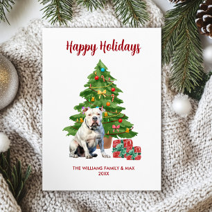 Bulldog-hondenfamilie Kerstmis Feestdagenkaart