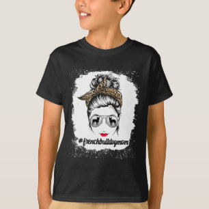Bulldog Hondenmoeder Gebleekte Rommelige Knot Luip T-shirt