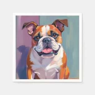 Bulldog Huisdier Schilderij Whimsical Waterverf Ho Servet