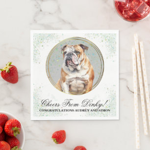Bulldog Huwelijksservetten Met Honden Foto Servet