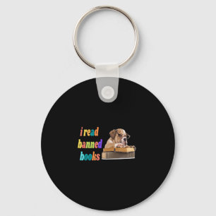 Bulldog Ik lees verboden boeken Sleutelhanger