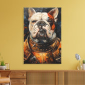 Bulldog In Armor Canvas Afdruk (Insitu (Woonkamer))