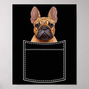 Bulldog In Borstzak Franse Pocket Poster