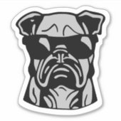 Bulldog in de schaduw sticker (Voorkant)