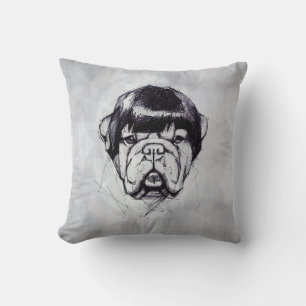 Bulldog in een pruik (Stijl 3) Fijne Kunst Kussen