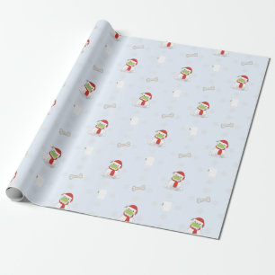 Bulldog in Face Mask en Toilet Paper met kerstmis Cadeaupapier