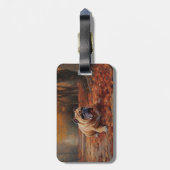 Bulldog in herfst laat Herfst inspireren Bagagelabel (Achterkant verticaal)