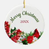 Bulldog in kerstmis keramisch ornament (Achterkant)