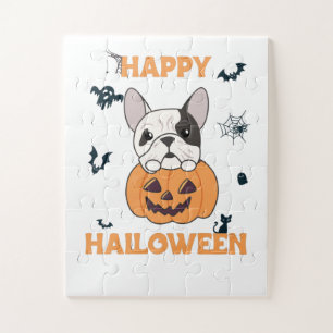 Bulldog in Pumpkin Cute Dogs Happy Halloween Legpuzzel