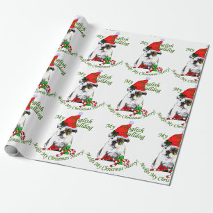 Bulldog in Santa Hat-kerst Cadeaupapier