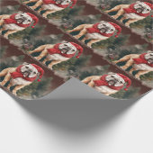 Bulldog in Sneeuw Kerstmis Cadeaupapier (Hoek)