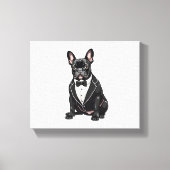Bulldog in Tuxedo Canvas Afdruk (Voorkant)