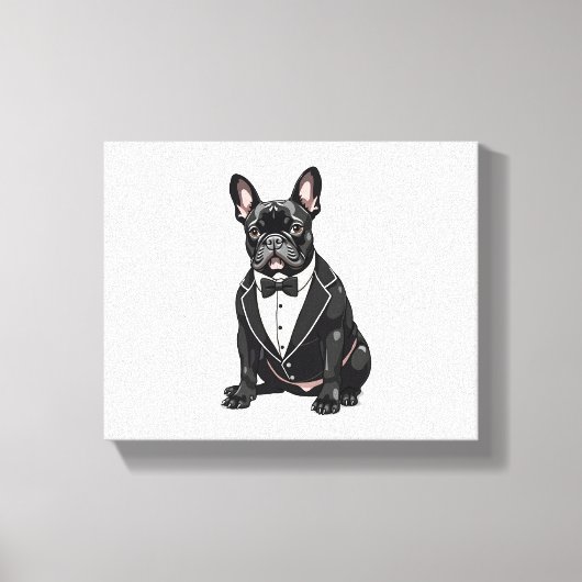 Bulldog in Tuxedo Canvas Afdruk (Voorkant)