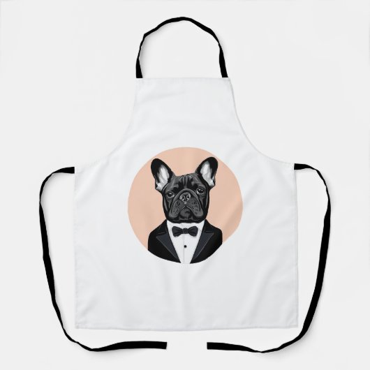 Bulldog in Tuxedo Schort (Voorkant)