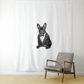 Bulldog in Tuxedo Wandkleed (In situ)