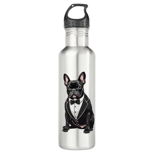 Bulldog in Tuxedo Waterfles (Voorkant)