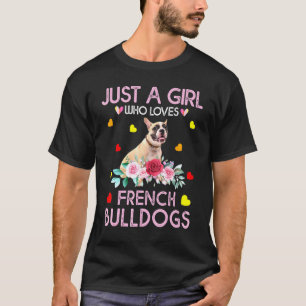 Bulldog is een meisje dat van de Franse Bull houdt T-shirt
